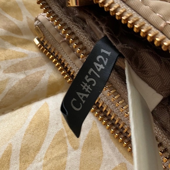 New Ann Taylor Quilted Fabric Crossbody Twinset Bag Tan Taupe - Picture 7 of 7